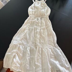 Rebecca Taylor White Tiered Midi Dress